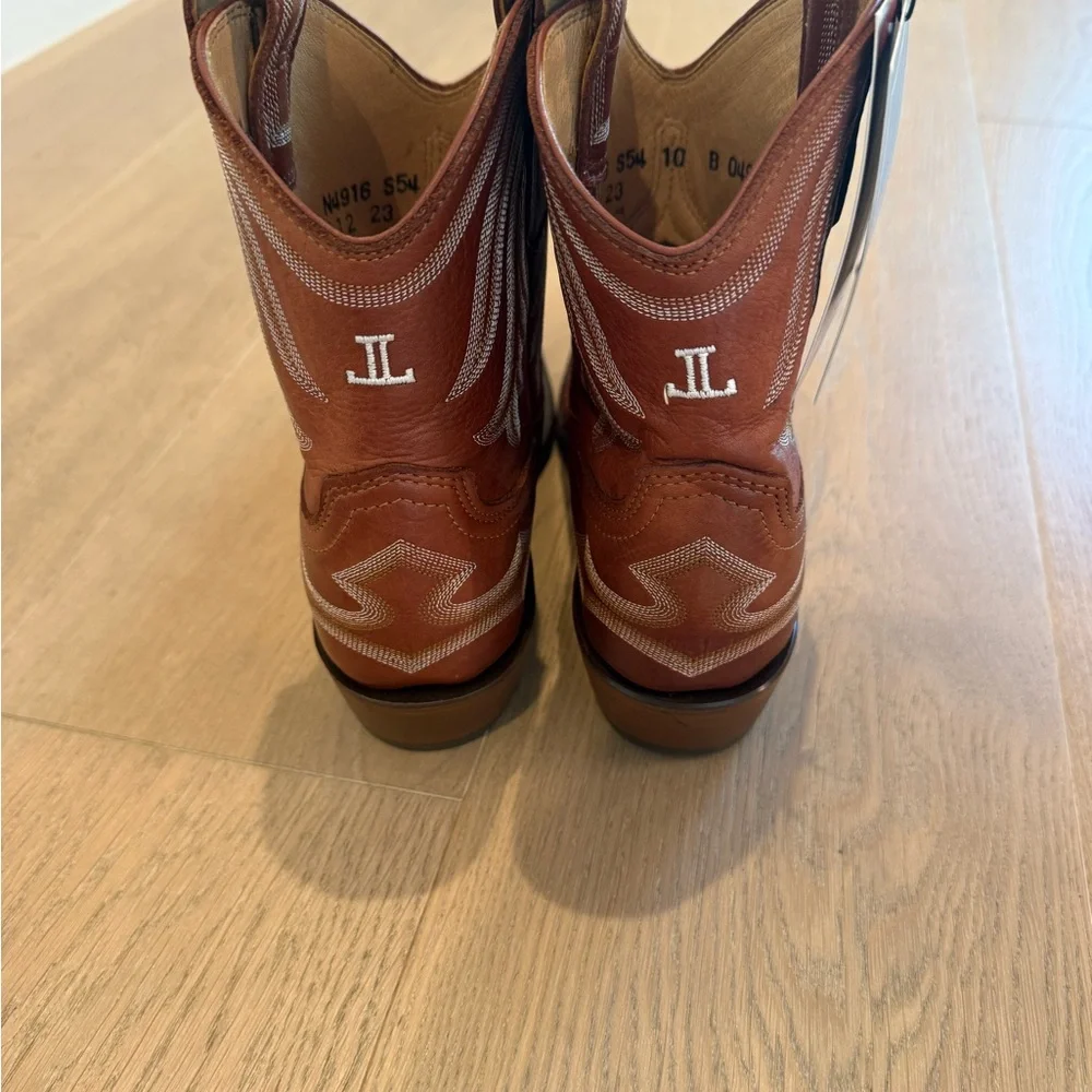 NWT Lucchese Tan Leather Cowboy Boots - Picture 6 of 6